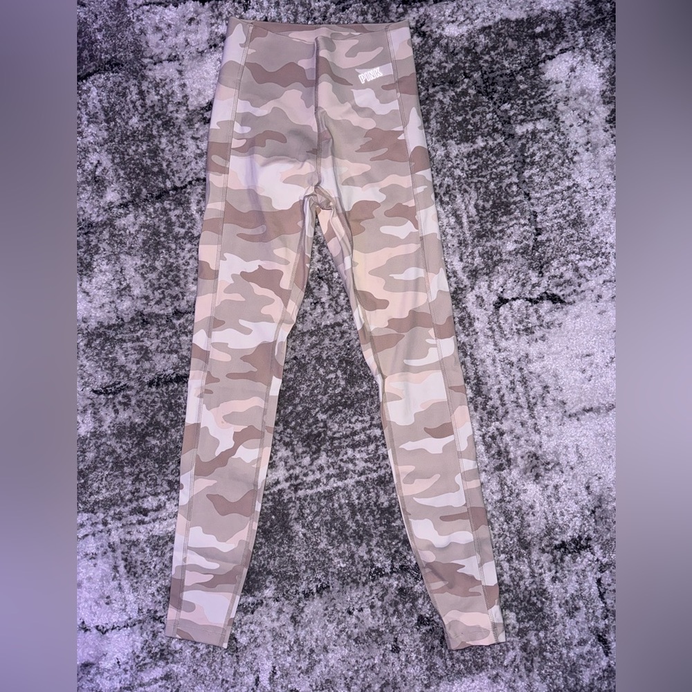 Cream cameo compression leggings by Victoria Secret Pink